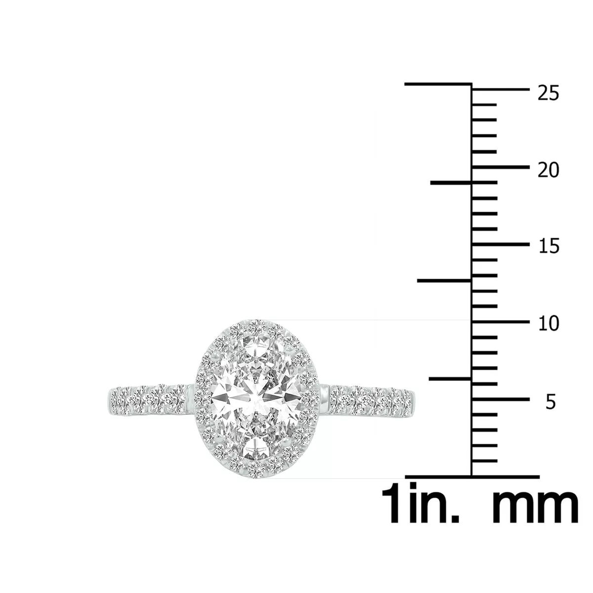 1 3/8 Carat Tw Oval Lab Grown Diamond Engagement Ring In 14K White Gold