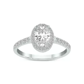 1 3/8 Carat Tw Oval Lab Grown Diamond Engagement Ring In 14K White Gold