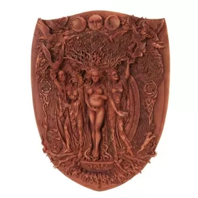 14.5" Triple Goddess, Mother, Maiden, Crone Wall Plaque Statue