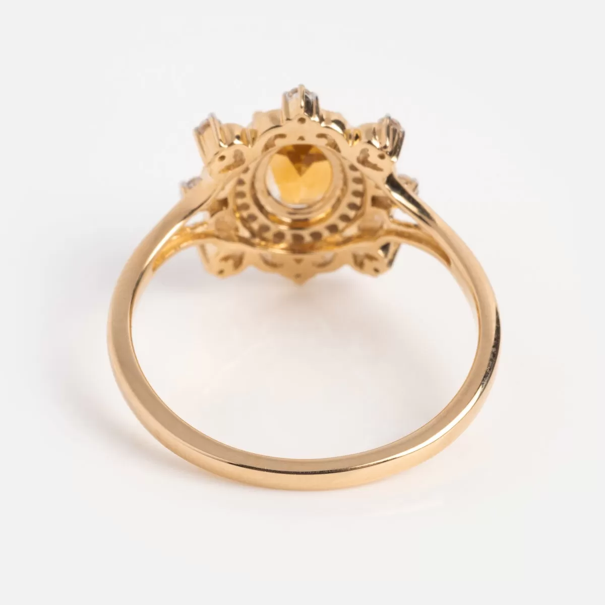 14k Vintage Inspired Citrine Statement Ring