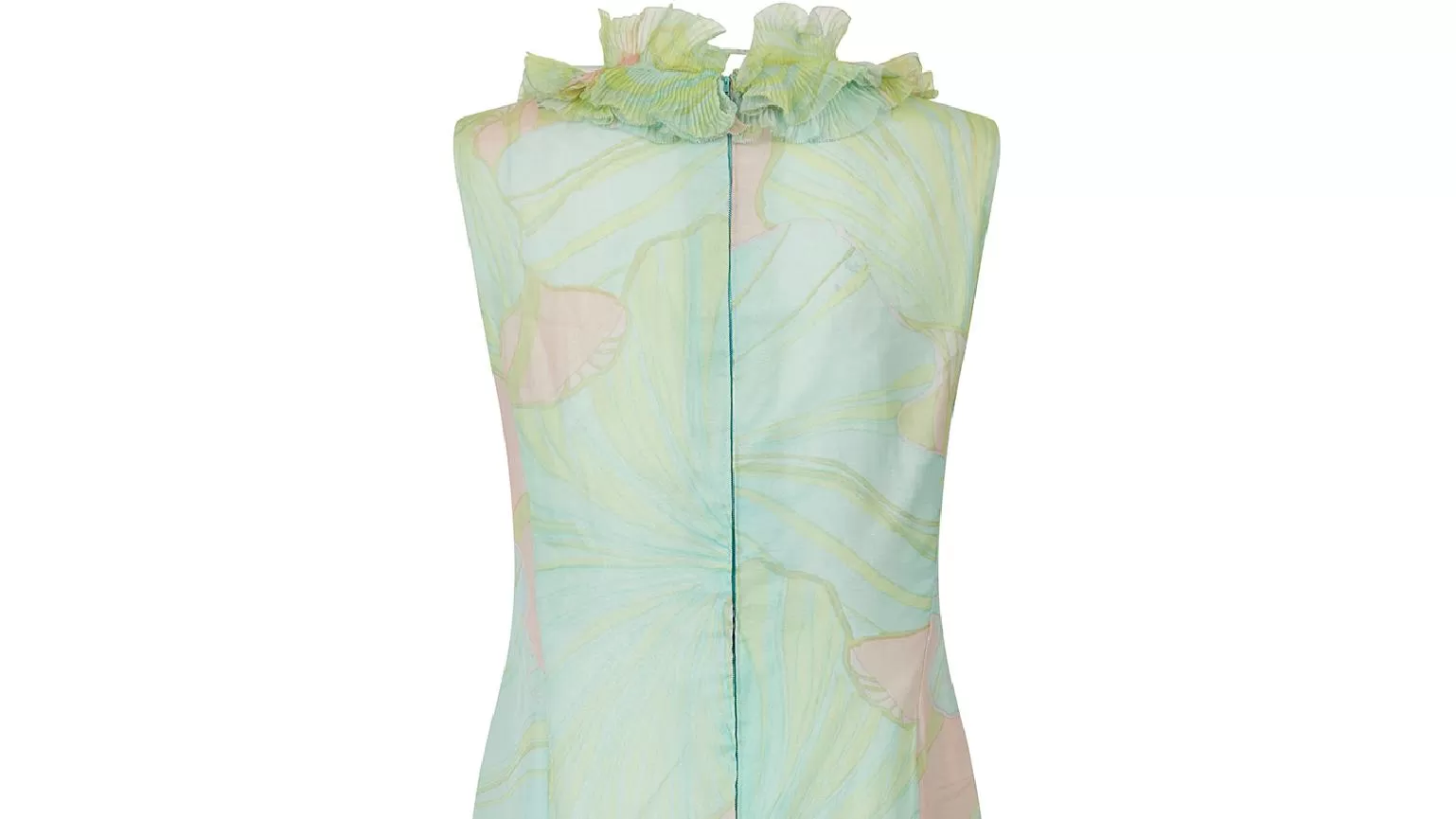 1960s Pastel Silk Chiffon Shift Dress