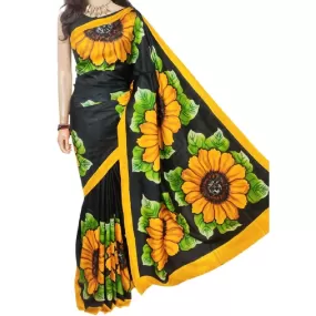 3Ply Hand Painted Bishnupuri Silk Saree