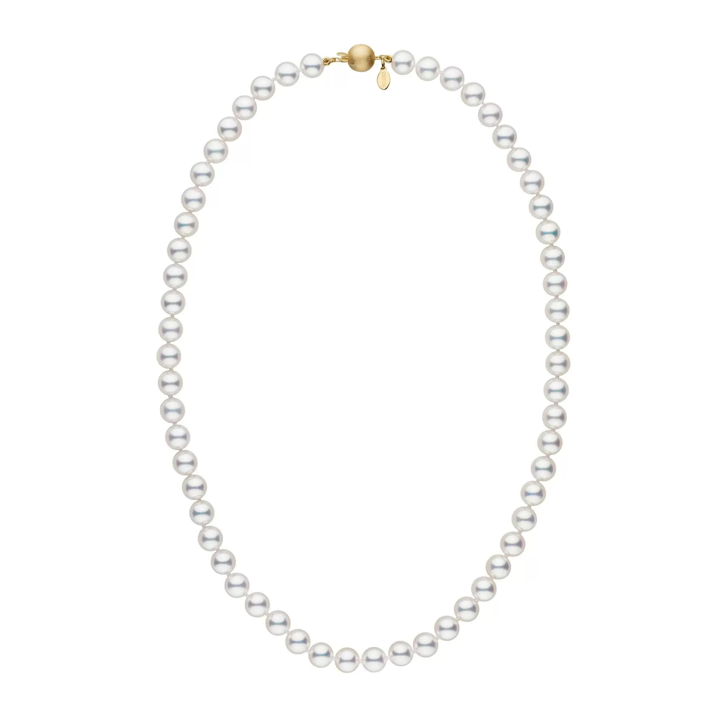 7.0-7.5 mm 18 Inch Natural White Hanadama Akoya Pearl Necklace