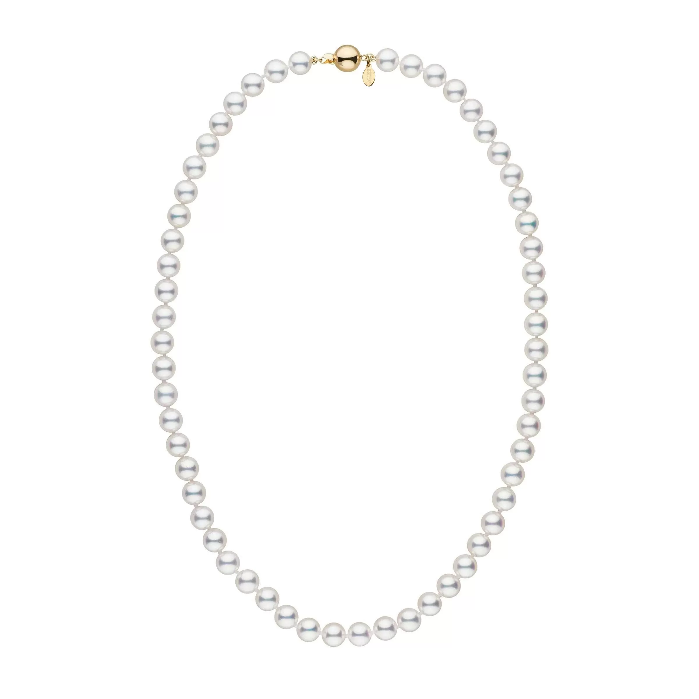 7.0-7.5 mm 18 Inch Natural White Hanadama Akoya Pearl Necklace