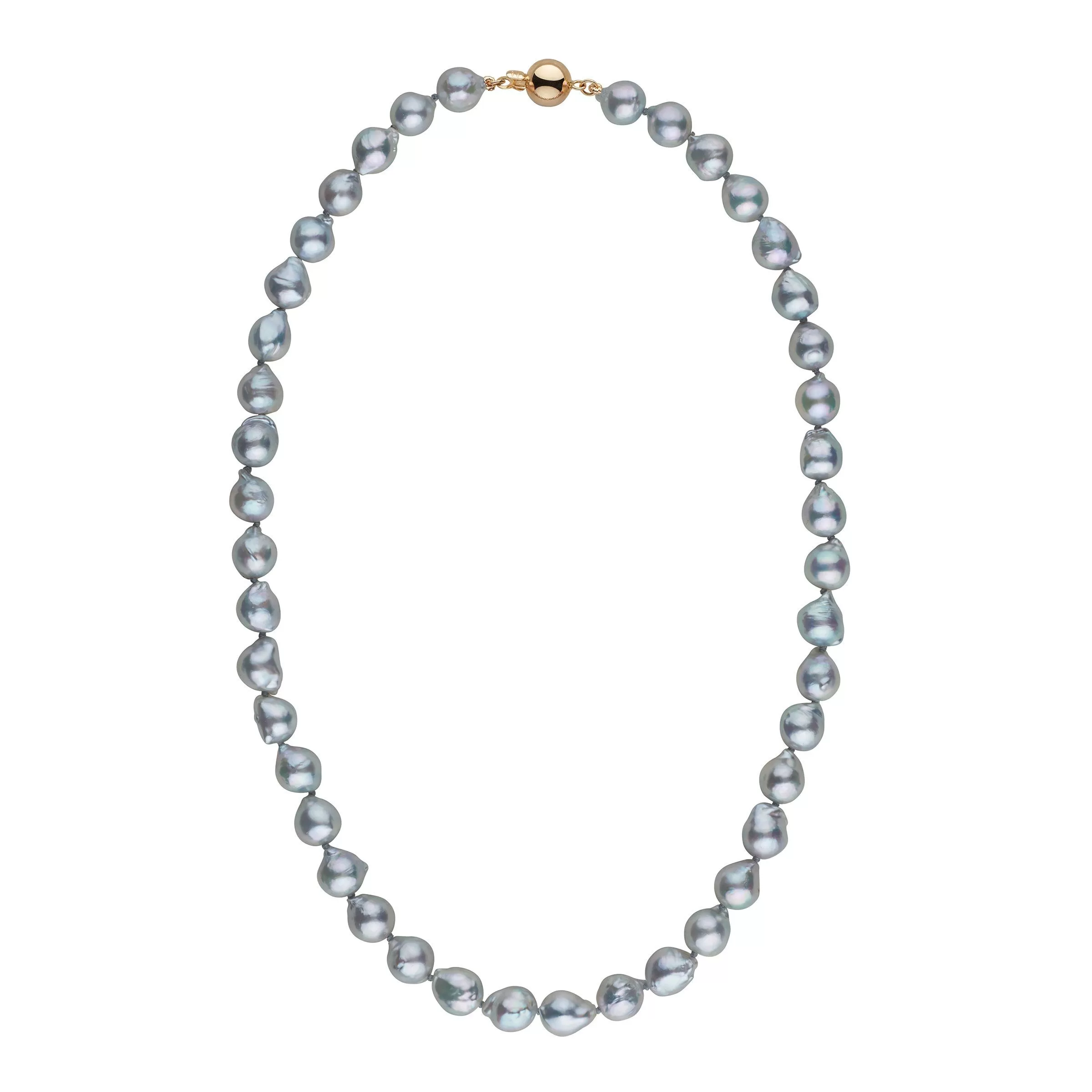 7.0-7.5 mm 18 Inch Silver-Blue Akoya Baroque Pearl Necklace