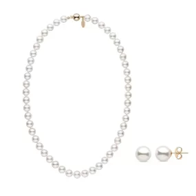 8.0-8.5 mm White Hanadama Akoya Pearl Set