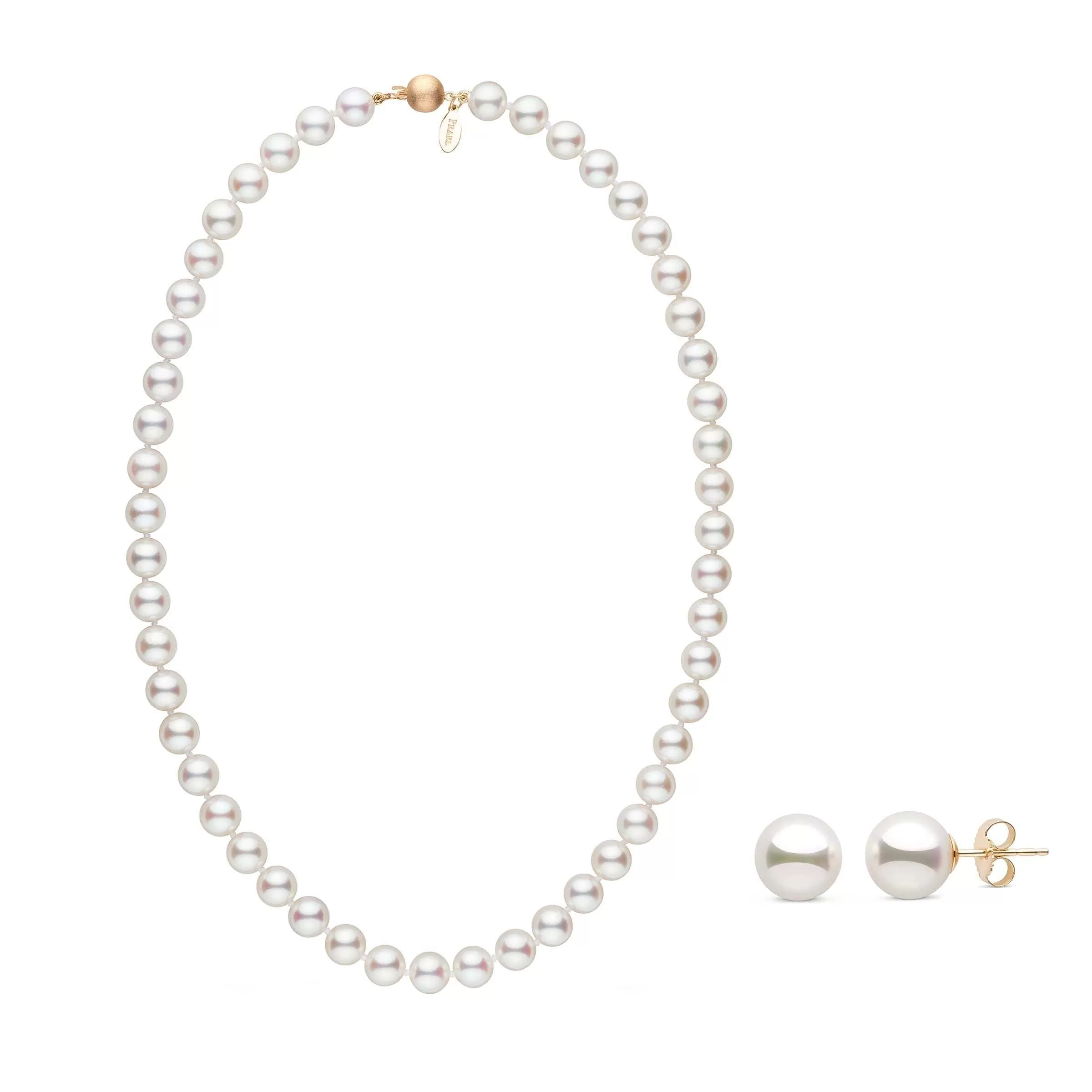 8.0-8.5 mm White Hanadama Akoya Pearl Set