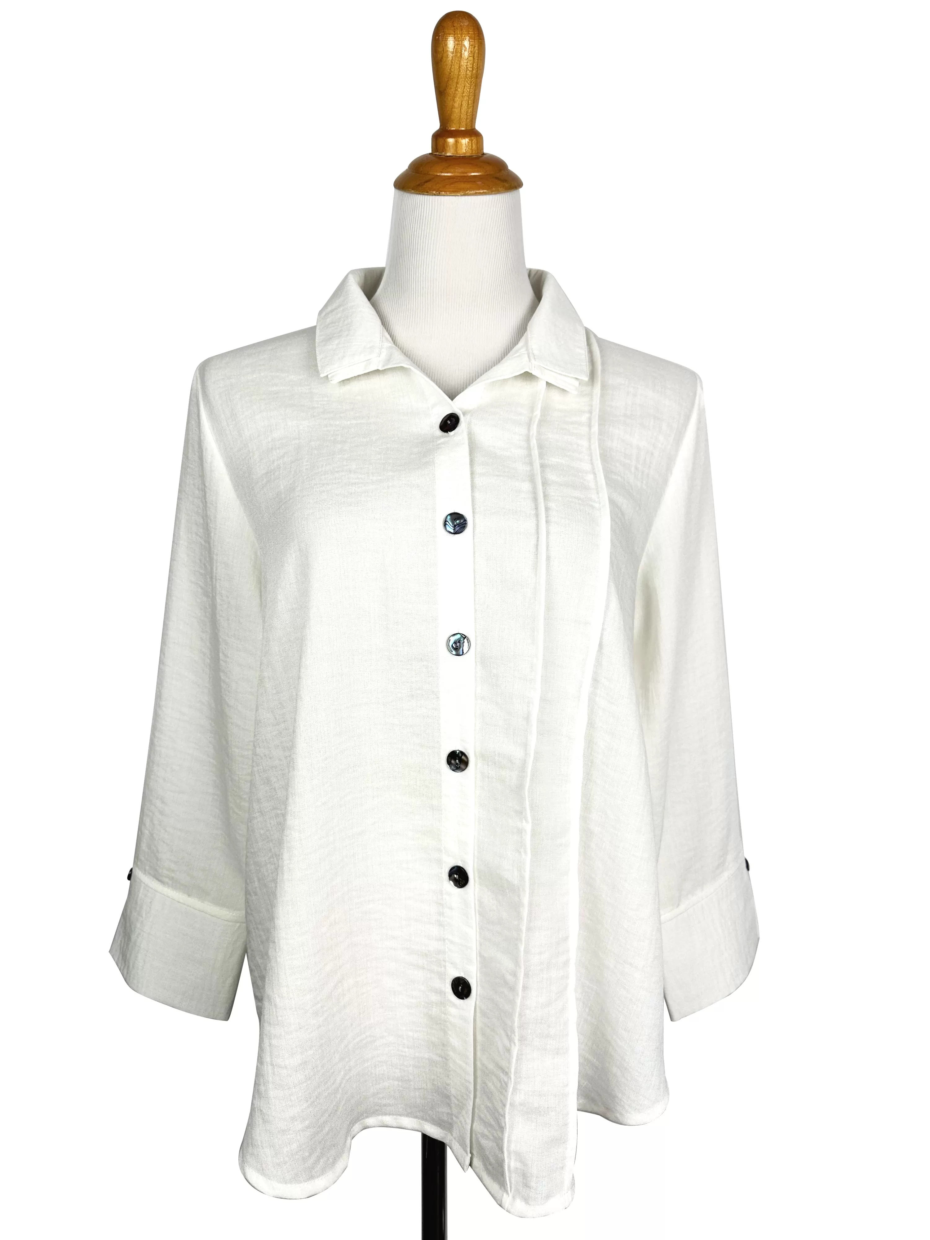 AA376 - Tessa Asymmetrical Linen Blouse