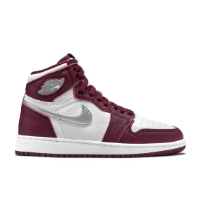 Air Jordan 1 Retro High OG (GS) - Bordeaux/Metallic Silver/White