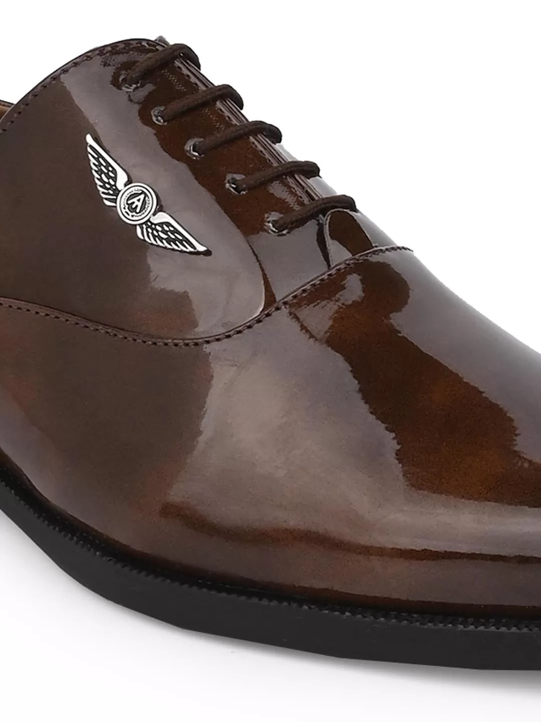 Alberto Torresi Tan Patent Lace up Formal Shoes