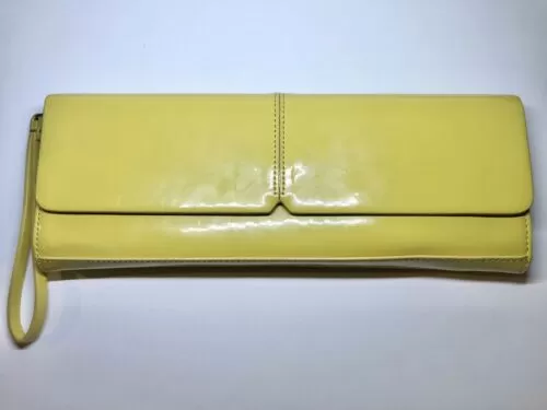 Alfani Womens Yellow Leather Wallet Purse