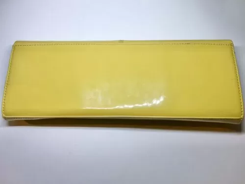 Alfani Womens Yellow Leather Wallet Purse