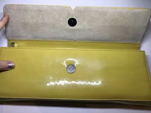 Alfani Womens Yellow Leather Wallet Purse