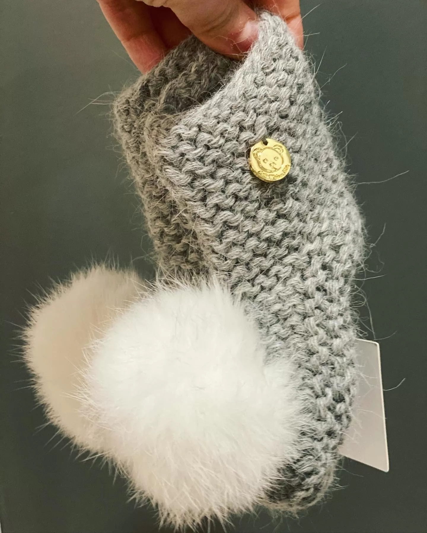 Angora Pom Pom Booties