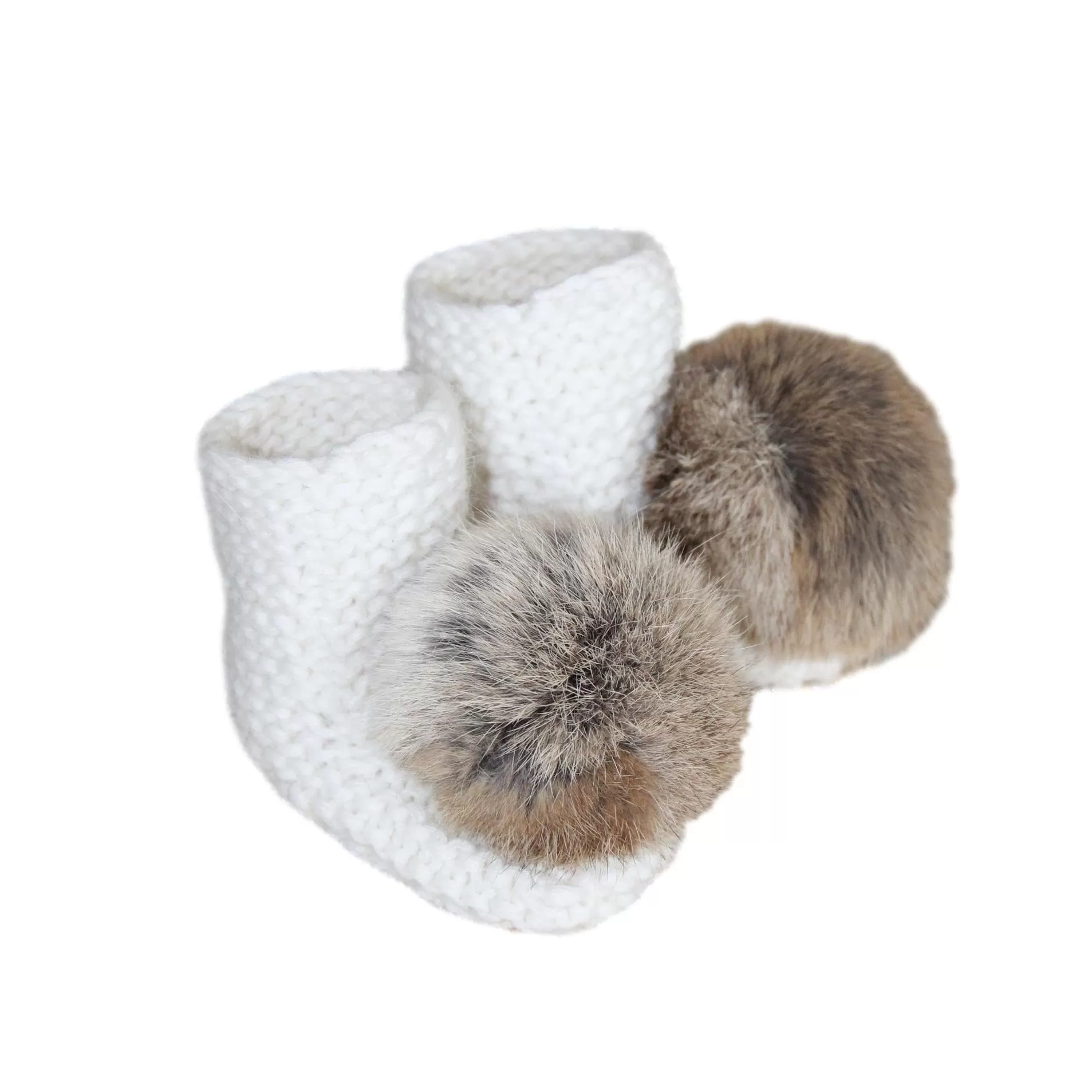 Angora Pom Pom Booties