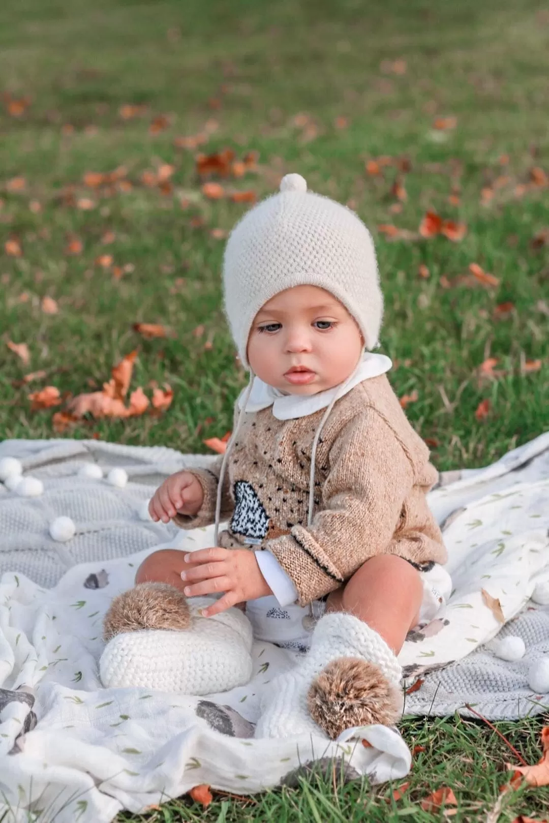 Angora Pom Pom Booties