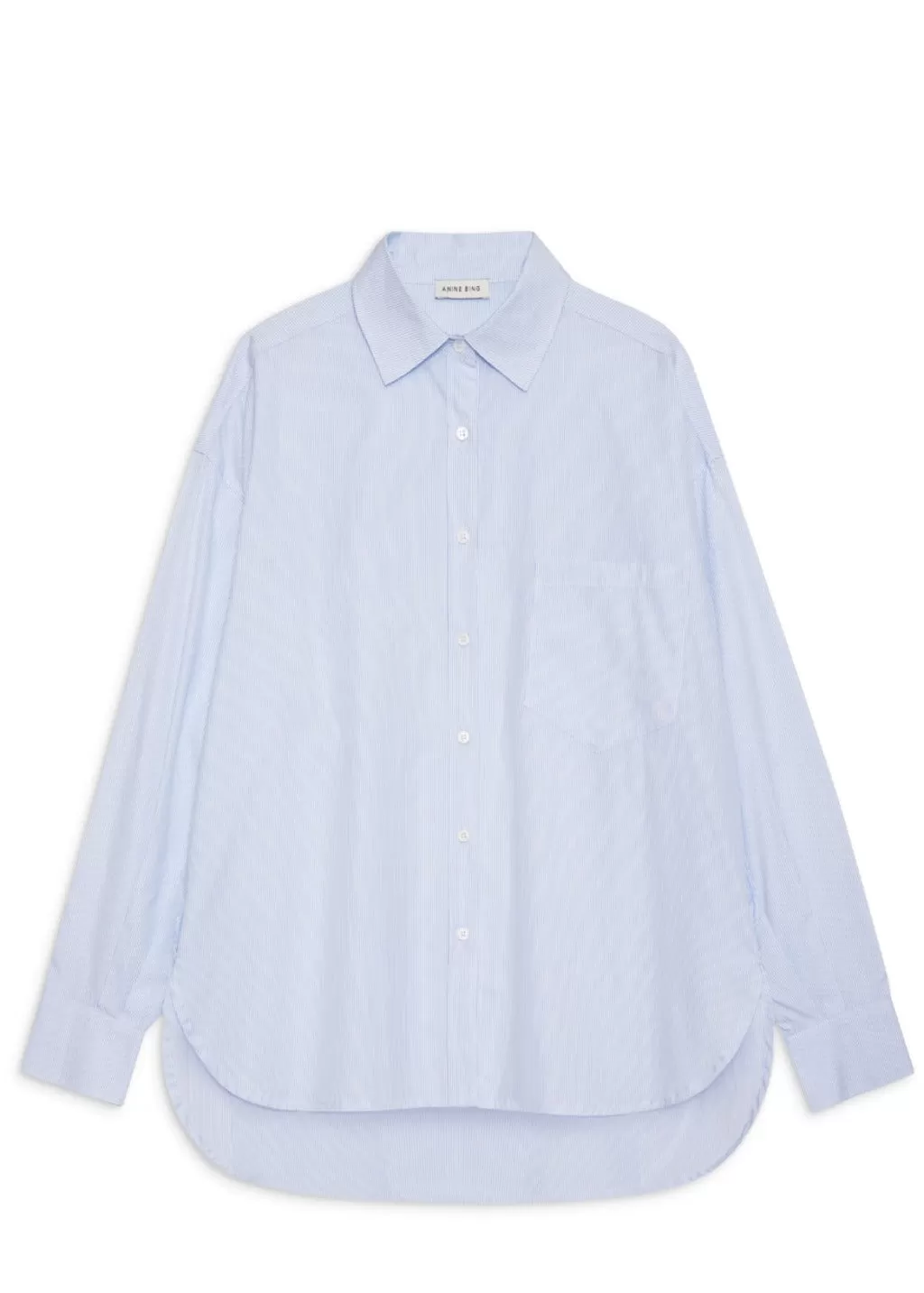 Anine Bing Chrissy Shirt in Blue and White Stripe