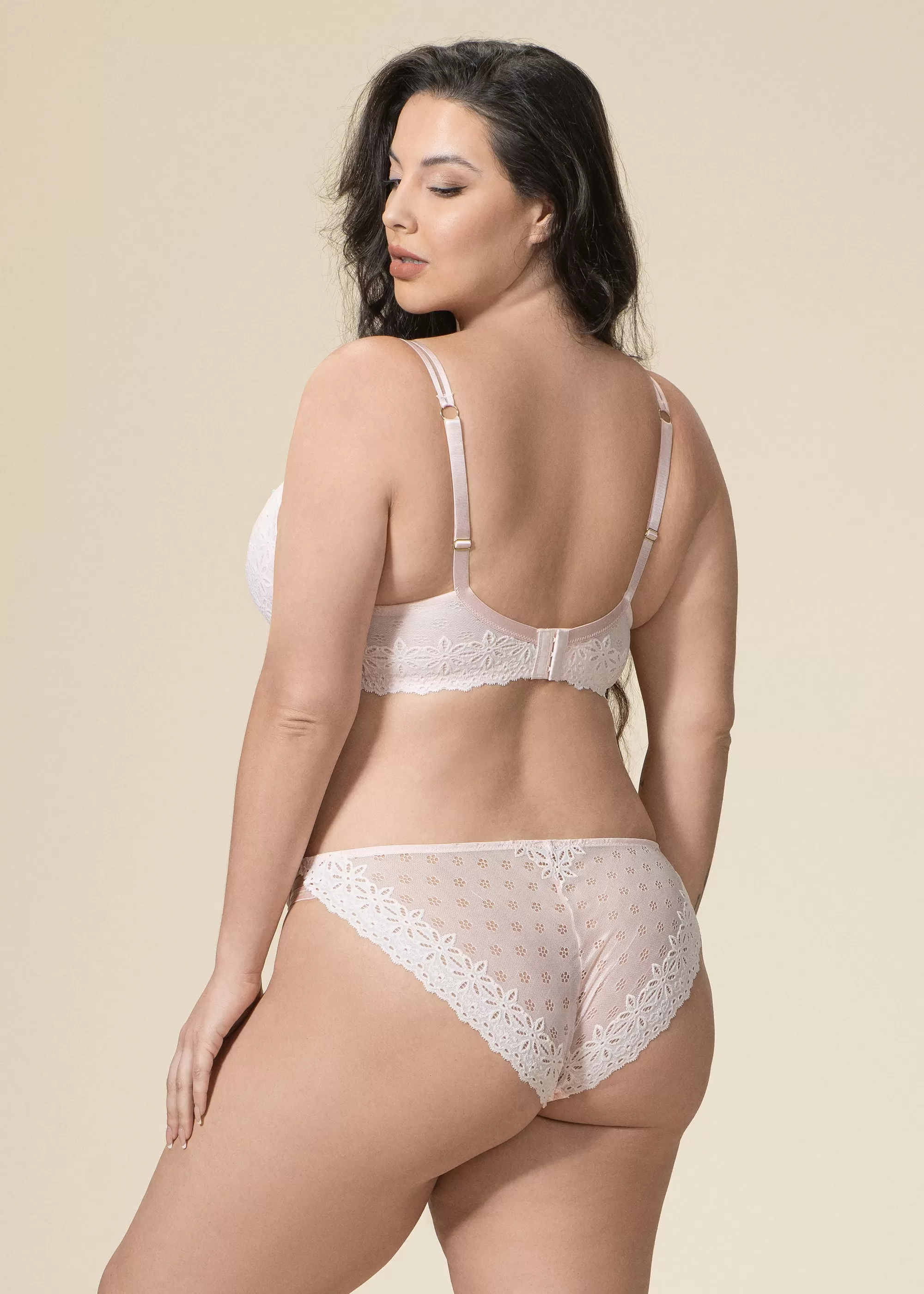 ANNIE Plus Seductive Underwired Demi Pink Lace Bra