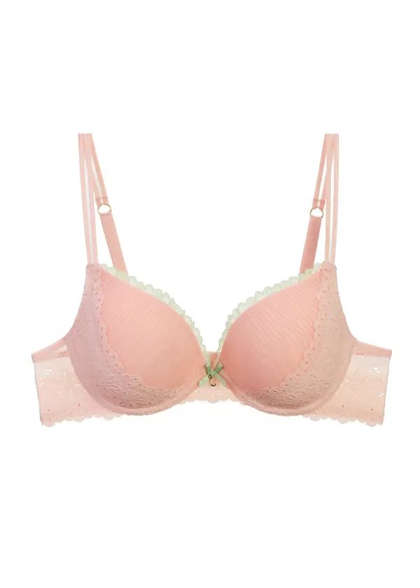 ANNIE Seductive Underwired Demi Pink Lace Bra