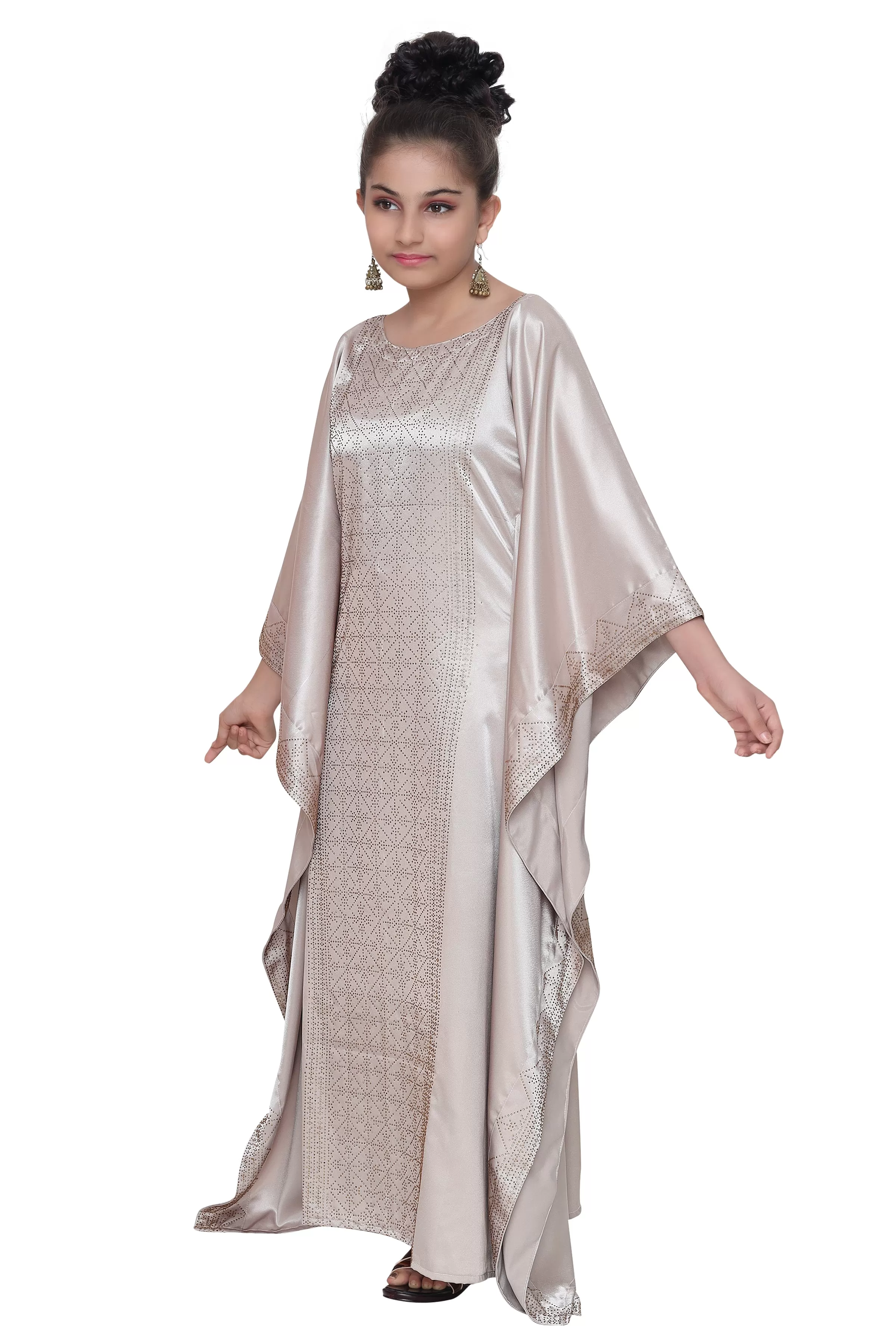 Arabian Beige Color Satin Dress