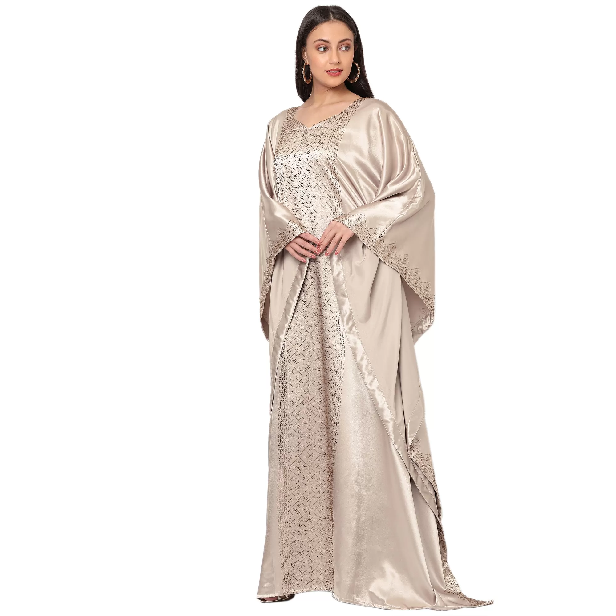 Arabian Beige Color Satin Dress