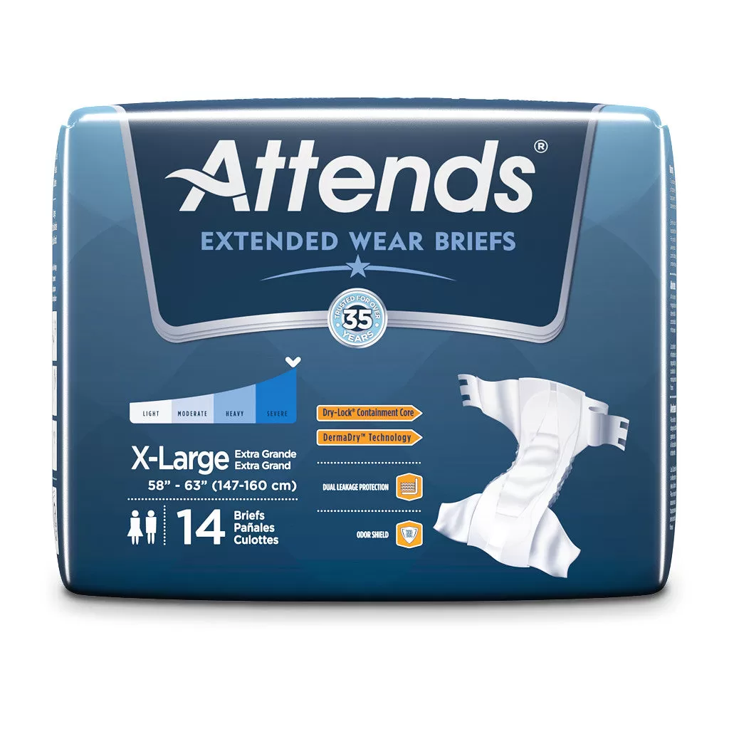 Attends Extended Wear Briefs, Severe Absorbency