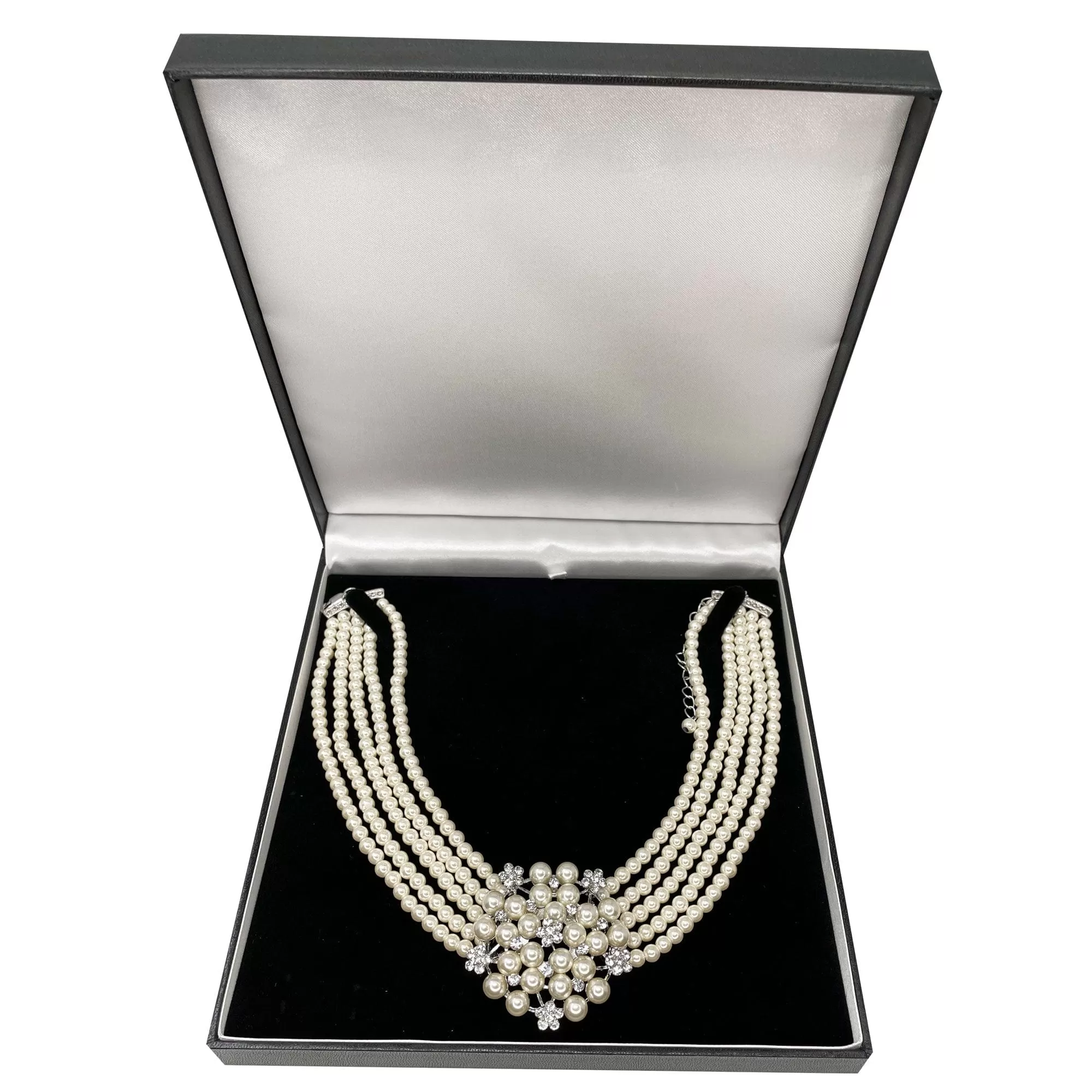 Audrey Hepburn Inspired Pearl Choker: 5 Row Vintage Pearl Choker In Gift Box