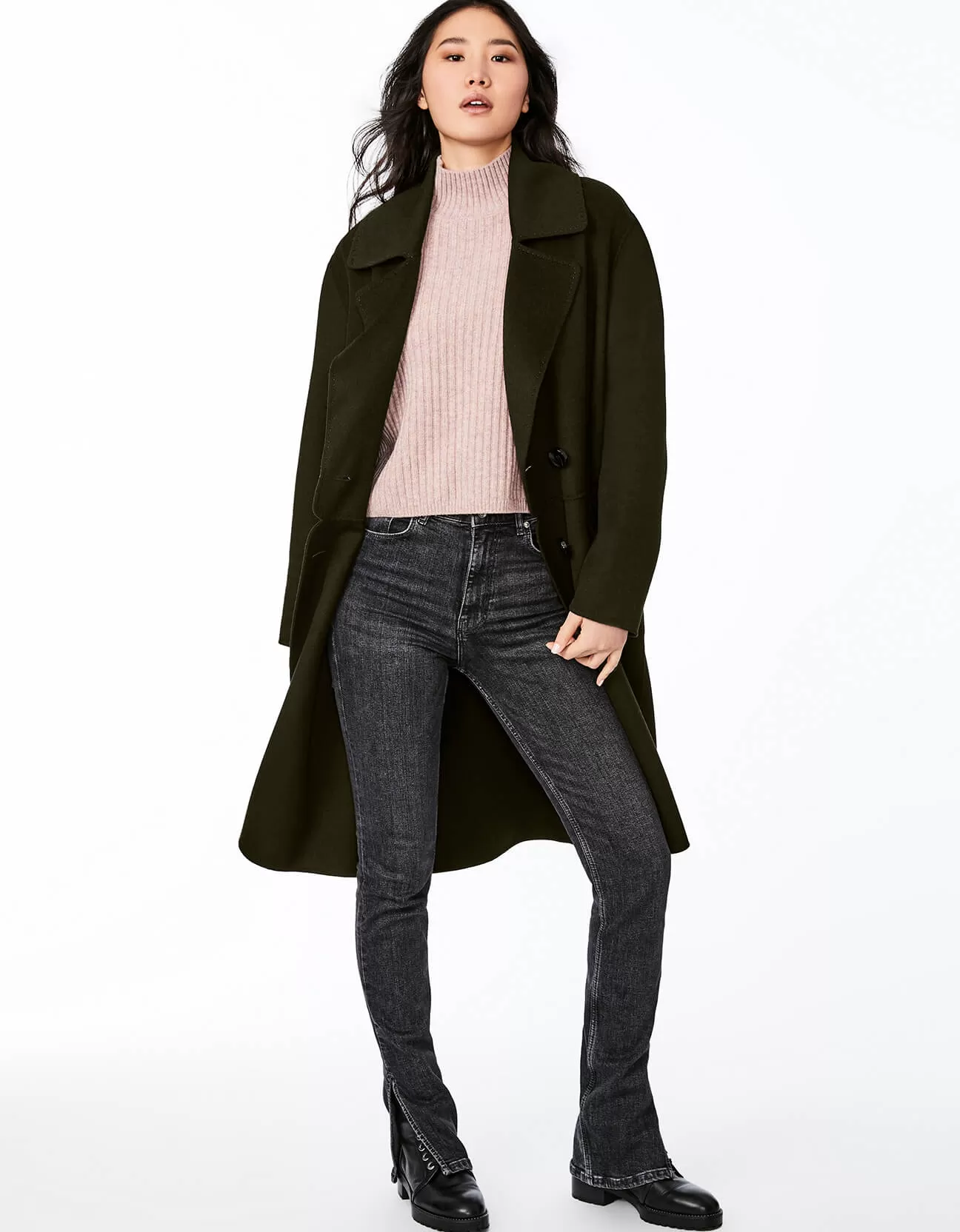 AVENUE DOUBLE BREASTED WOOL COAT