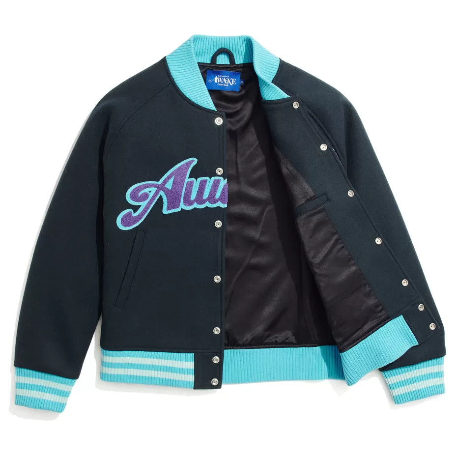 Awake NY Chenille Embroidered Logo Varsity Jacket