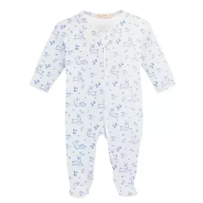 Baby Club Chic - Blue Bunnies Zip Footie