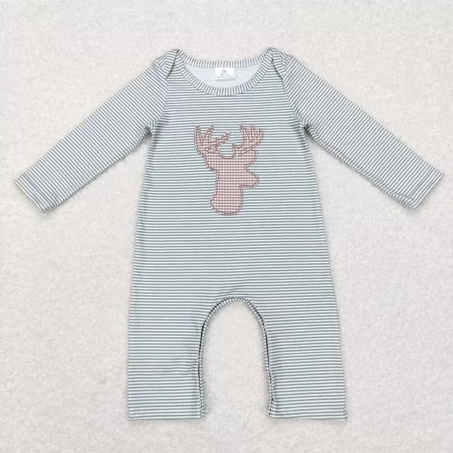 Baby Romper - Boys Applique - Deer Western Sage Layette