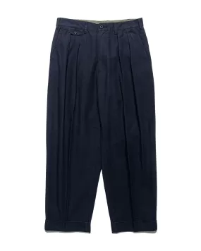 Beams Plus Lost & Found 2Pleats Cotton Ripstop Navy