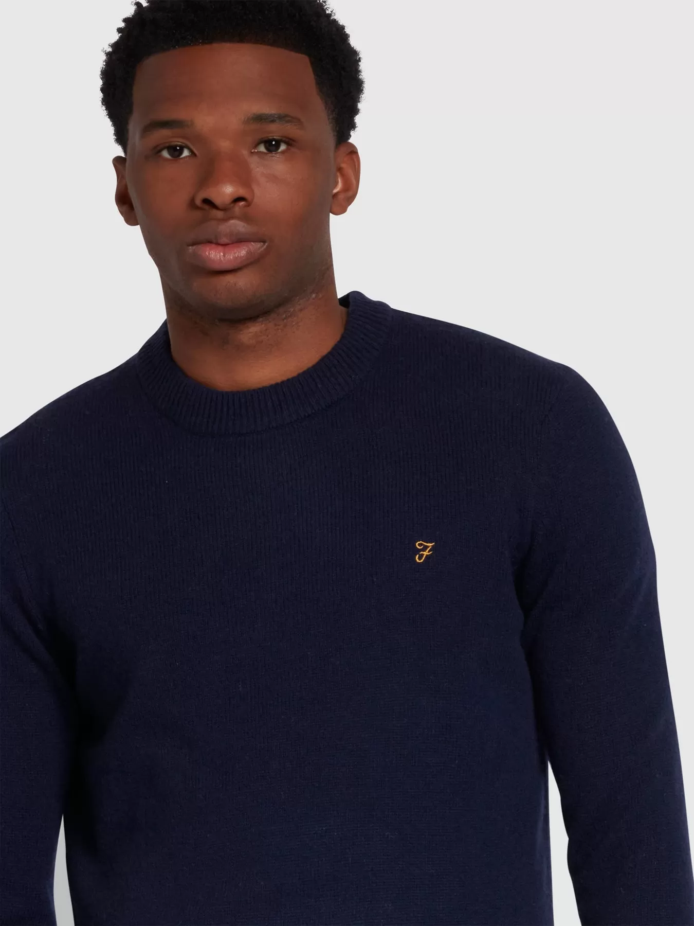 Birchall Slim Fit Crew Neck Jumper In True Navy