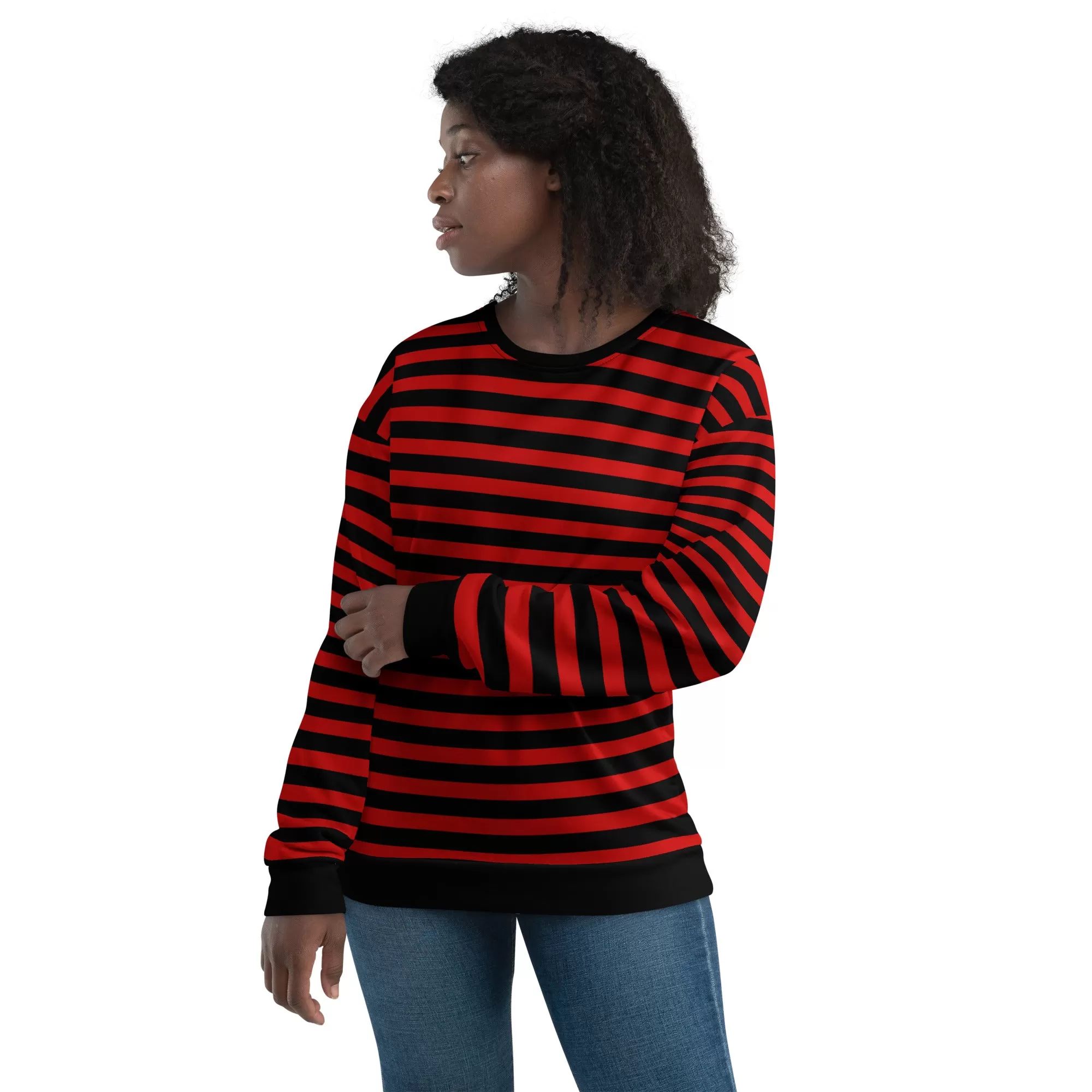 Black Red Striped Sweater / Eco Friendly / For Men And Women