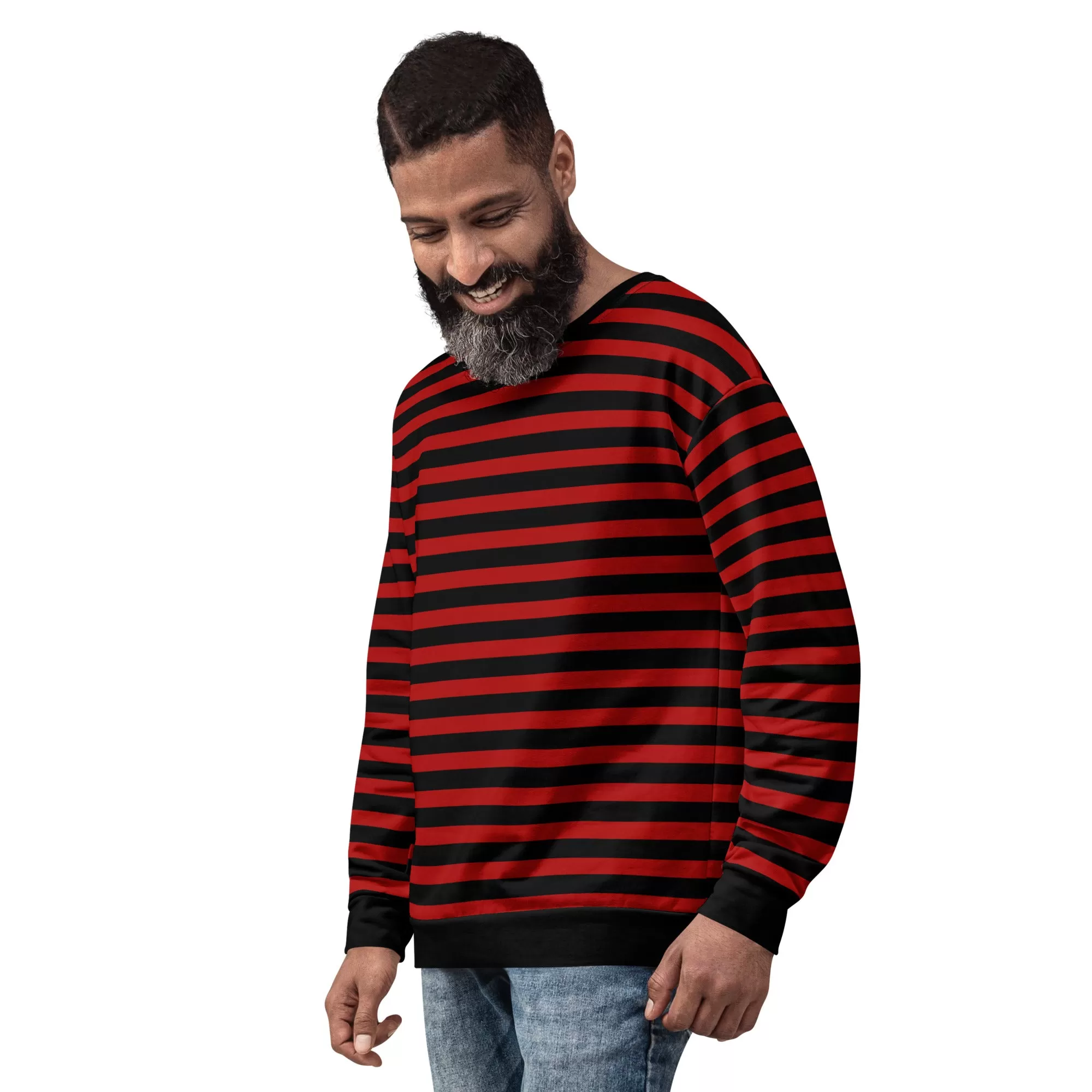 Black Red Striped Sweater / Eco Friendly / For Men And Women