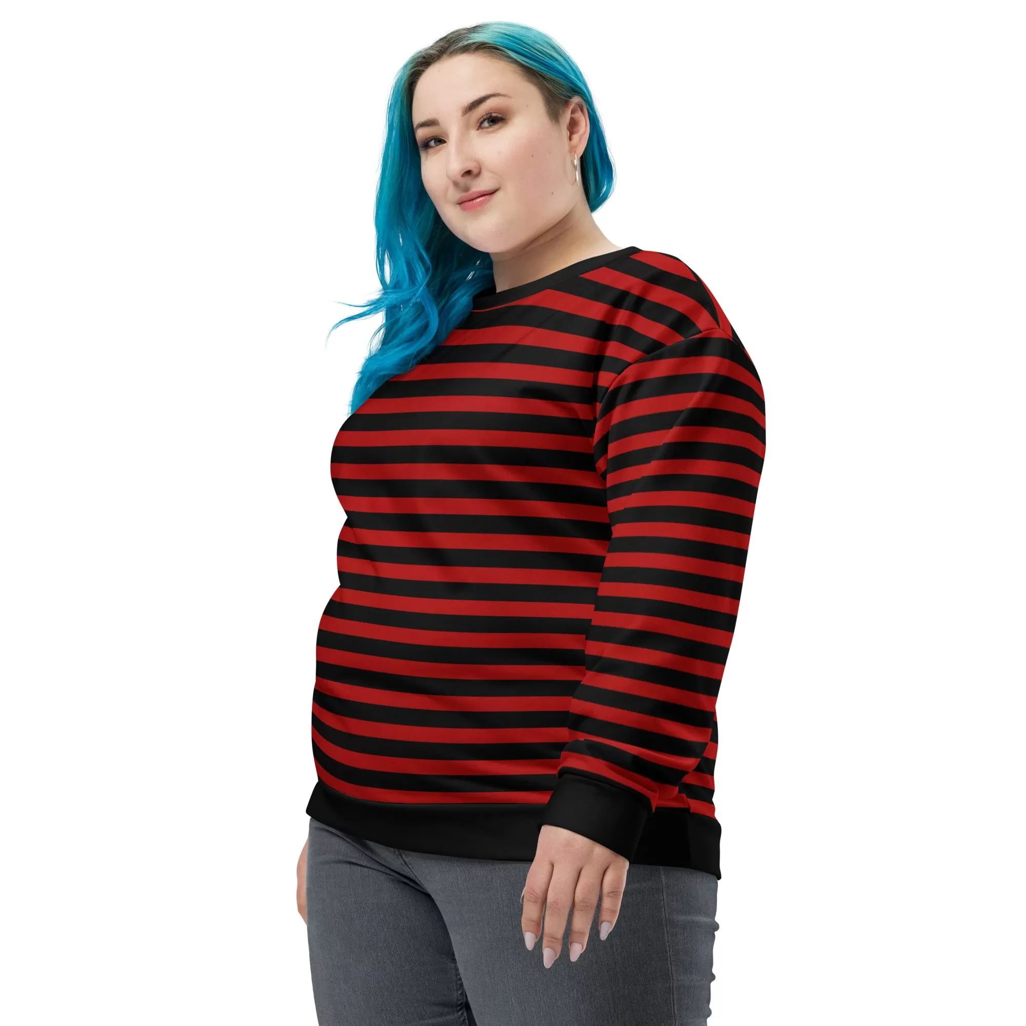 Black Red Striped Sweater / Eco Friendly / For Men And Women