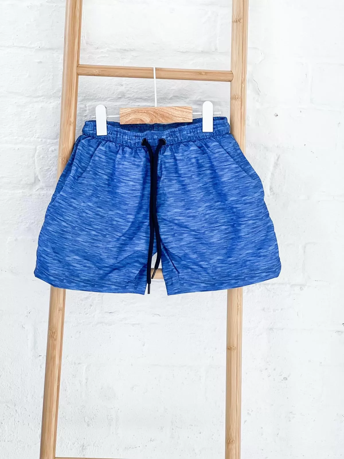 Boys Blue Textured Swimshorts