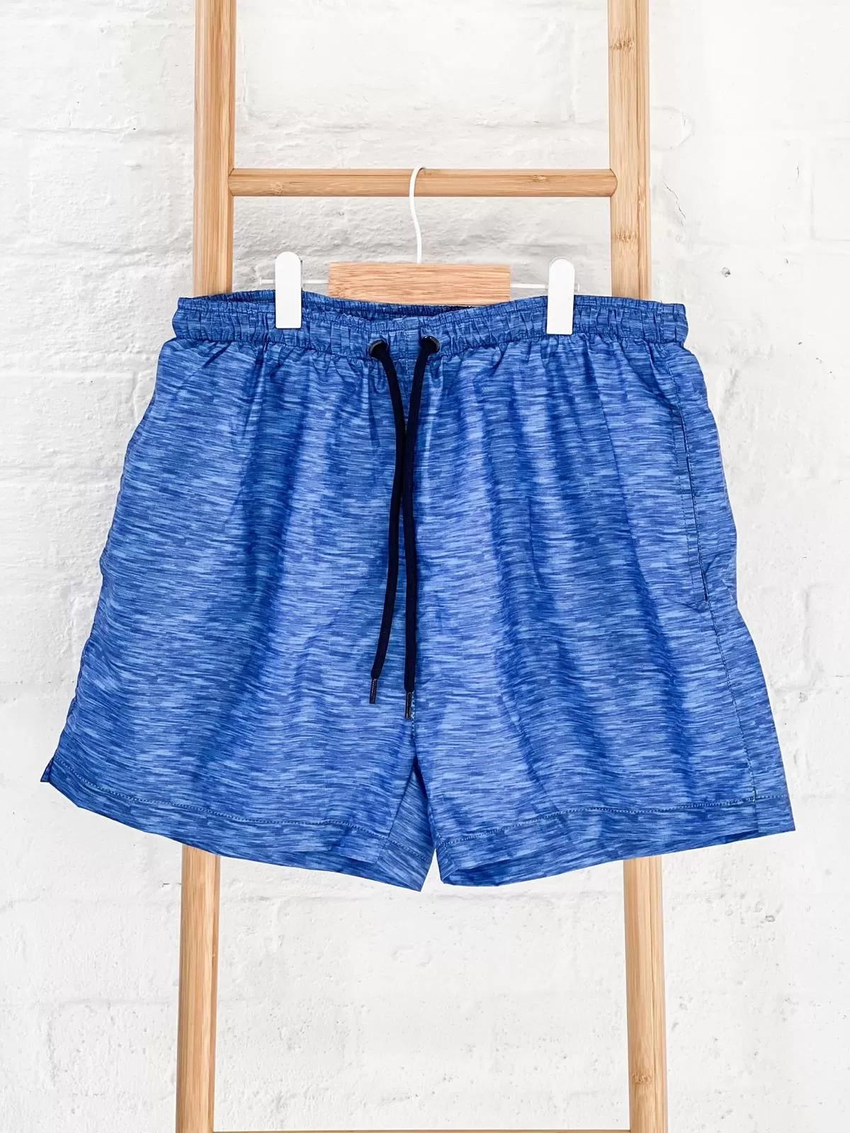 Boys Blue Textured Swimshorts