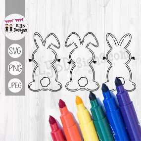 Bunny Butts Coloring Shirt SVG, PNG, JPEG Cutting Files