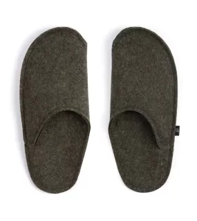 Burel Wool Room Slippers: Moss