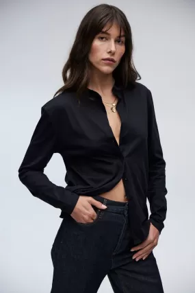 Button Through Shirt Black