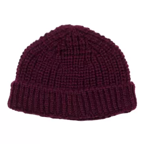 cableami - British Wool Short Beanie - Burgundy