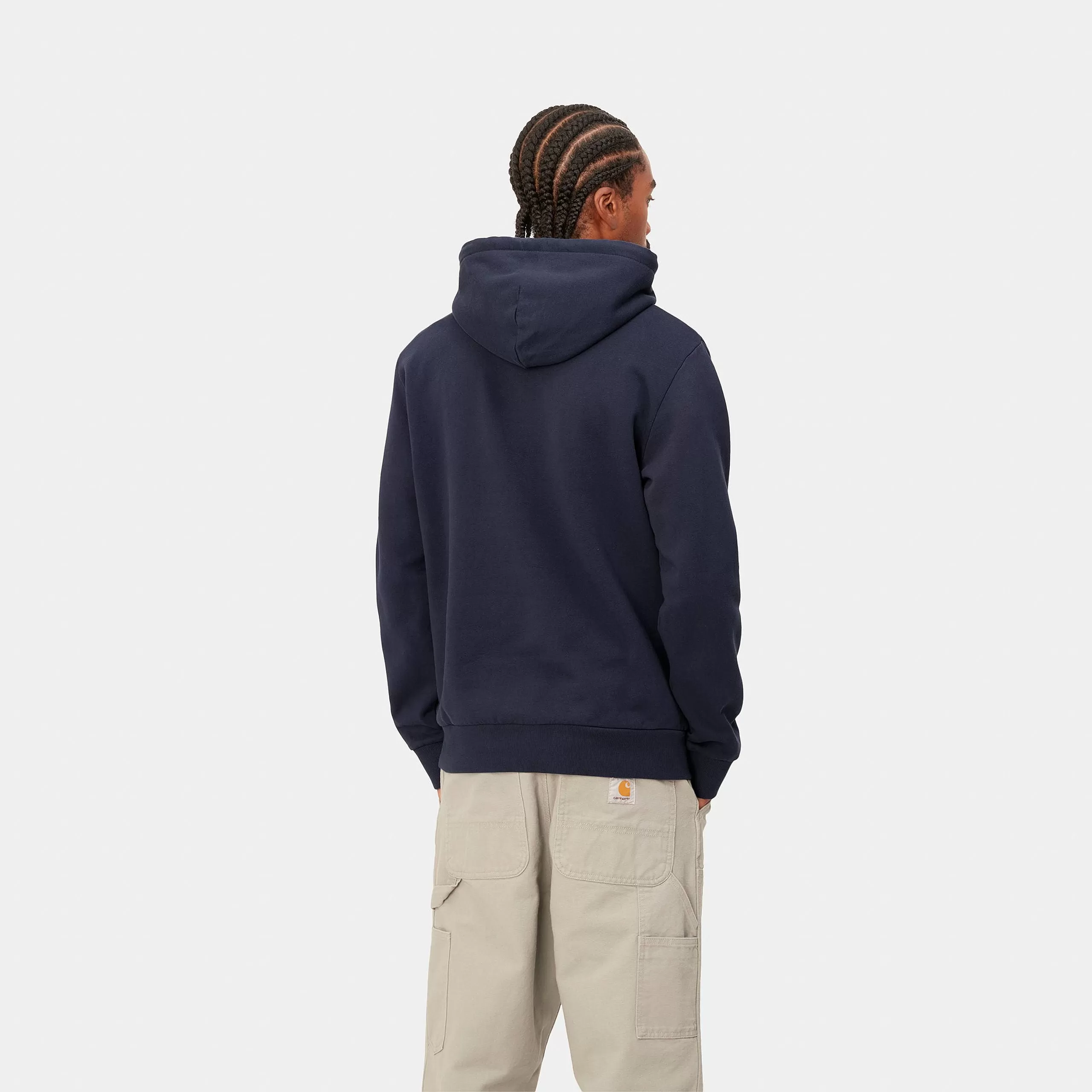 Carhartt Hooded Script Embroidery Sweat Blue / White