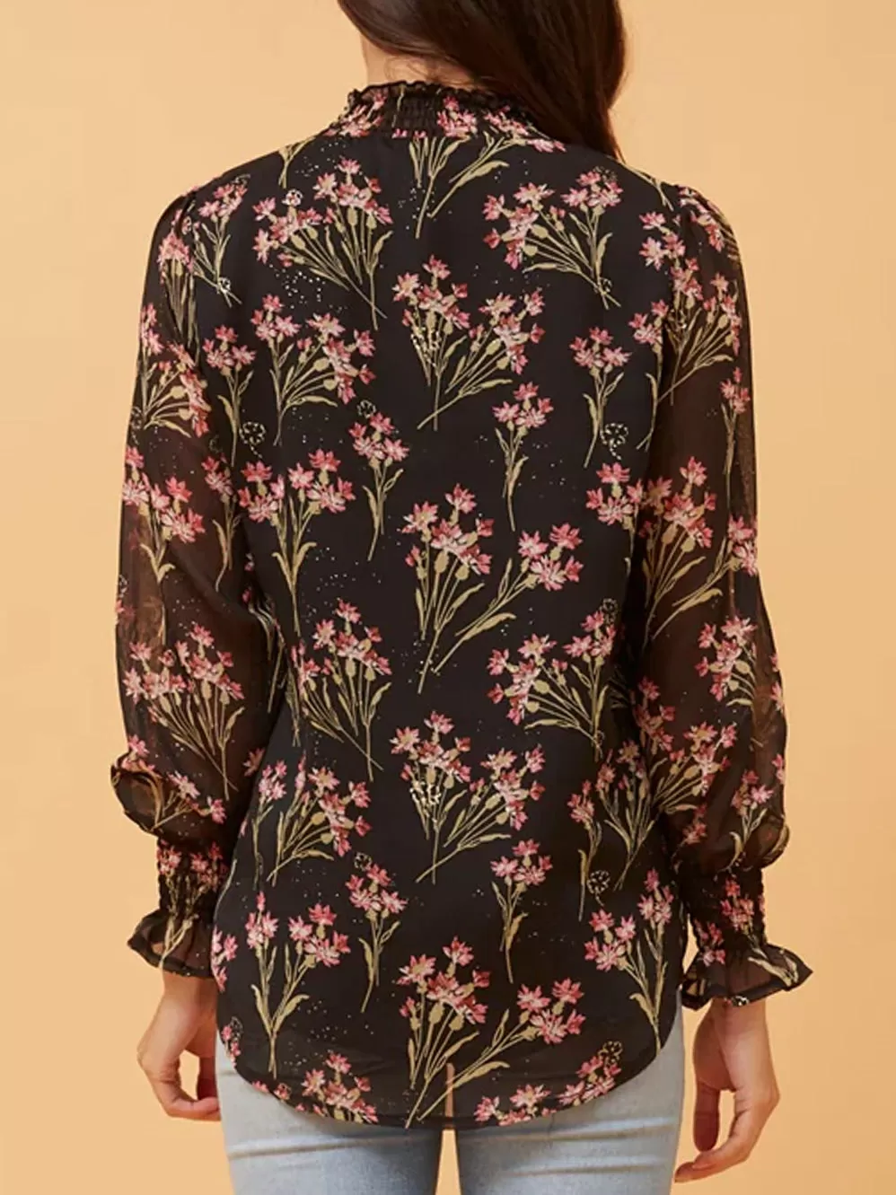 CAROLINE K MORGAN FLORAL BLOUSE