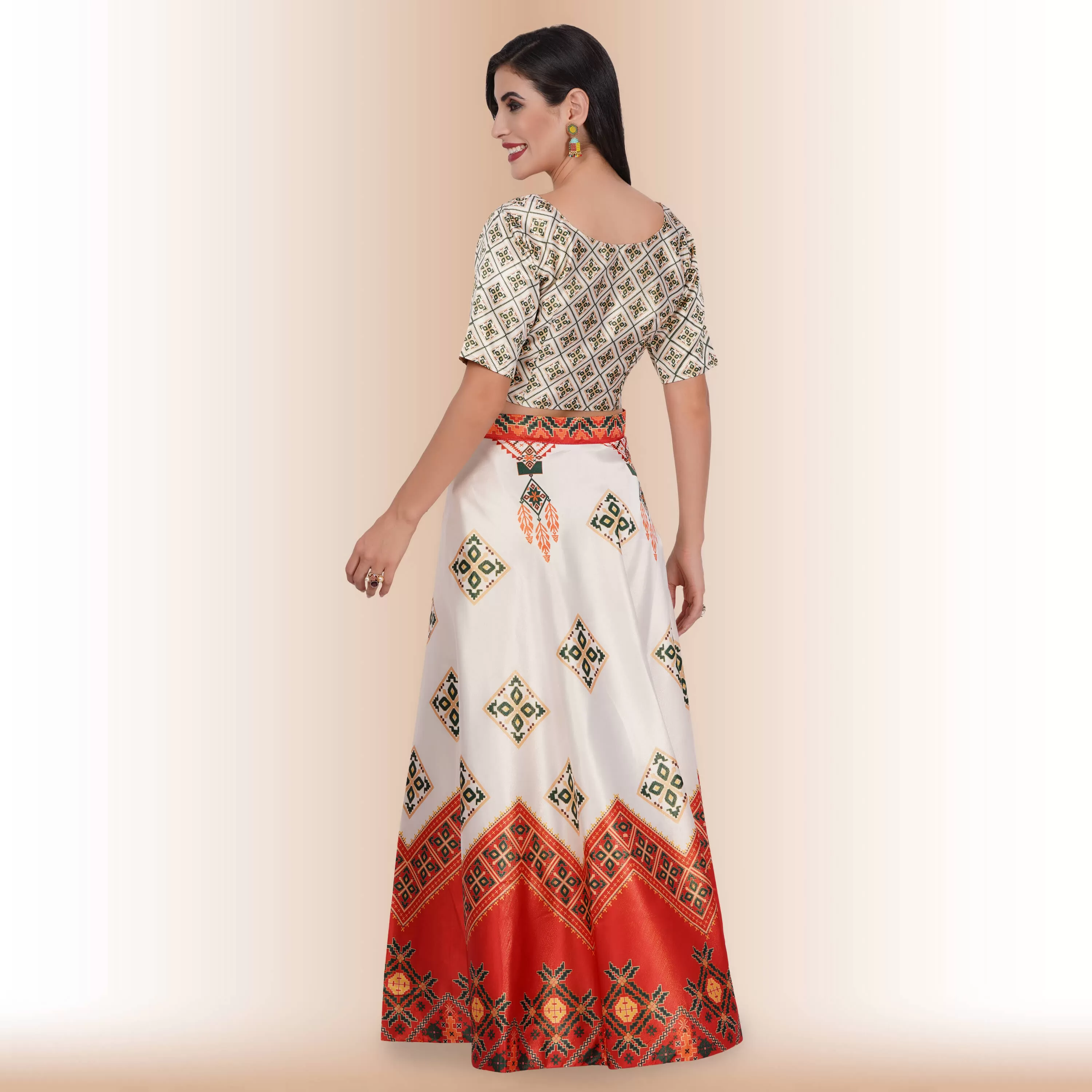 Chania Choli with Geometric Print