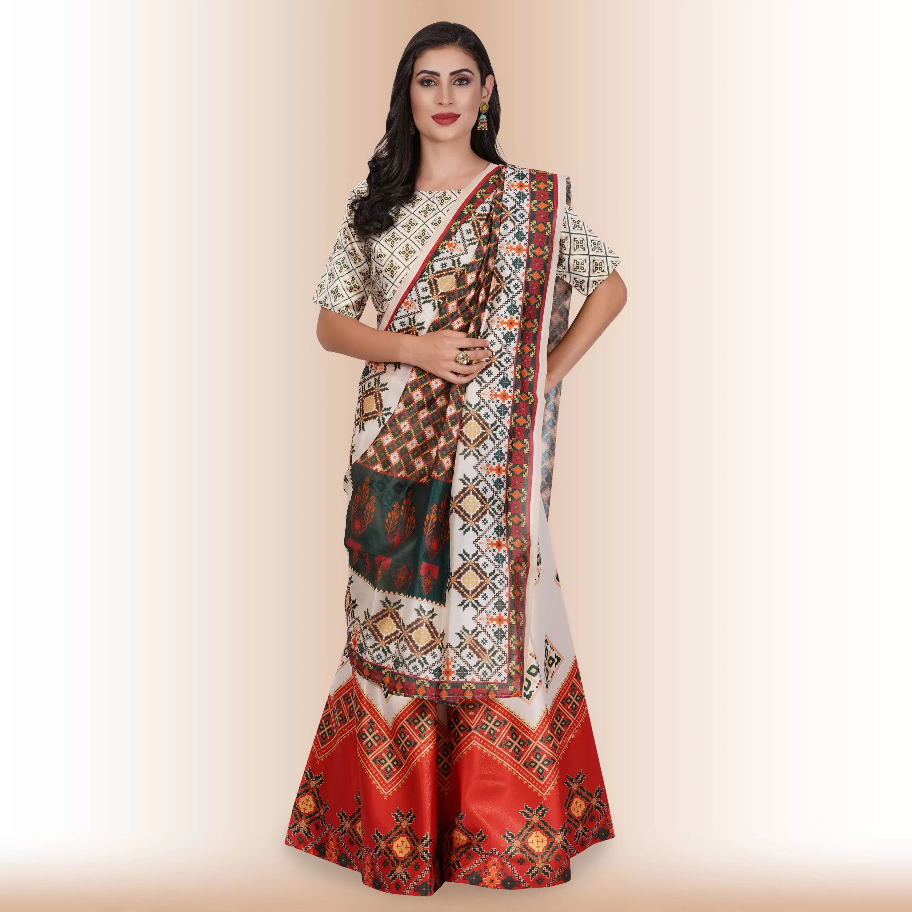 Chania Choli with Geometric Print