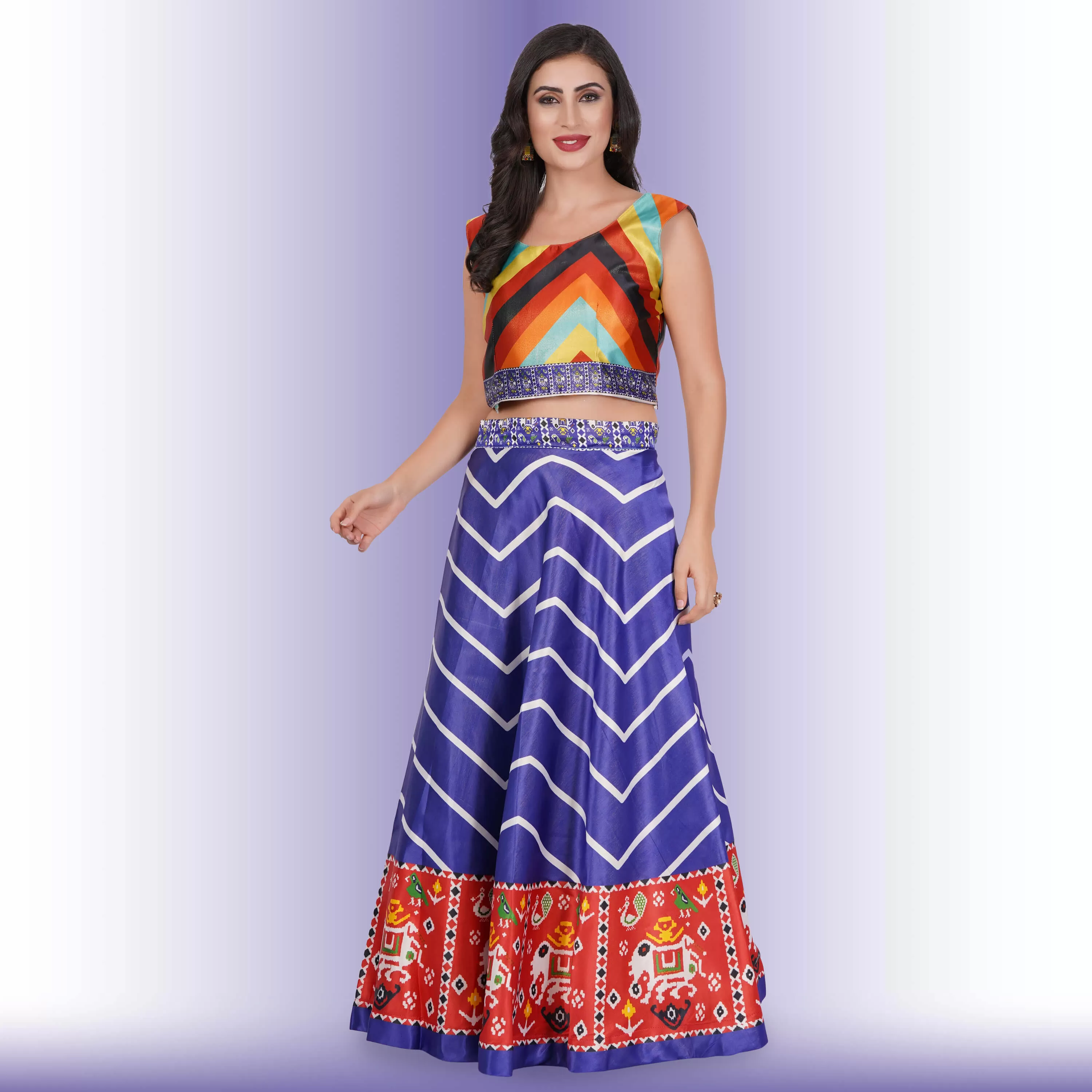 Chania Choli with Geometric Print