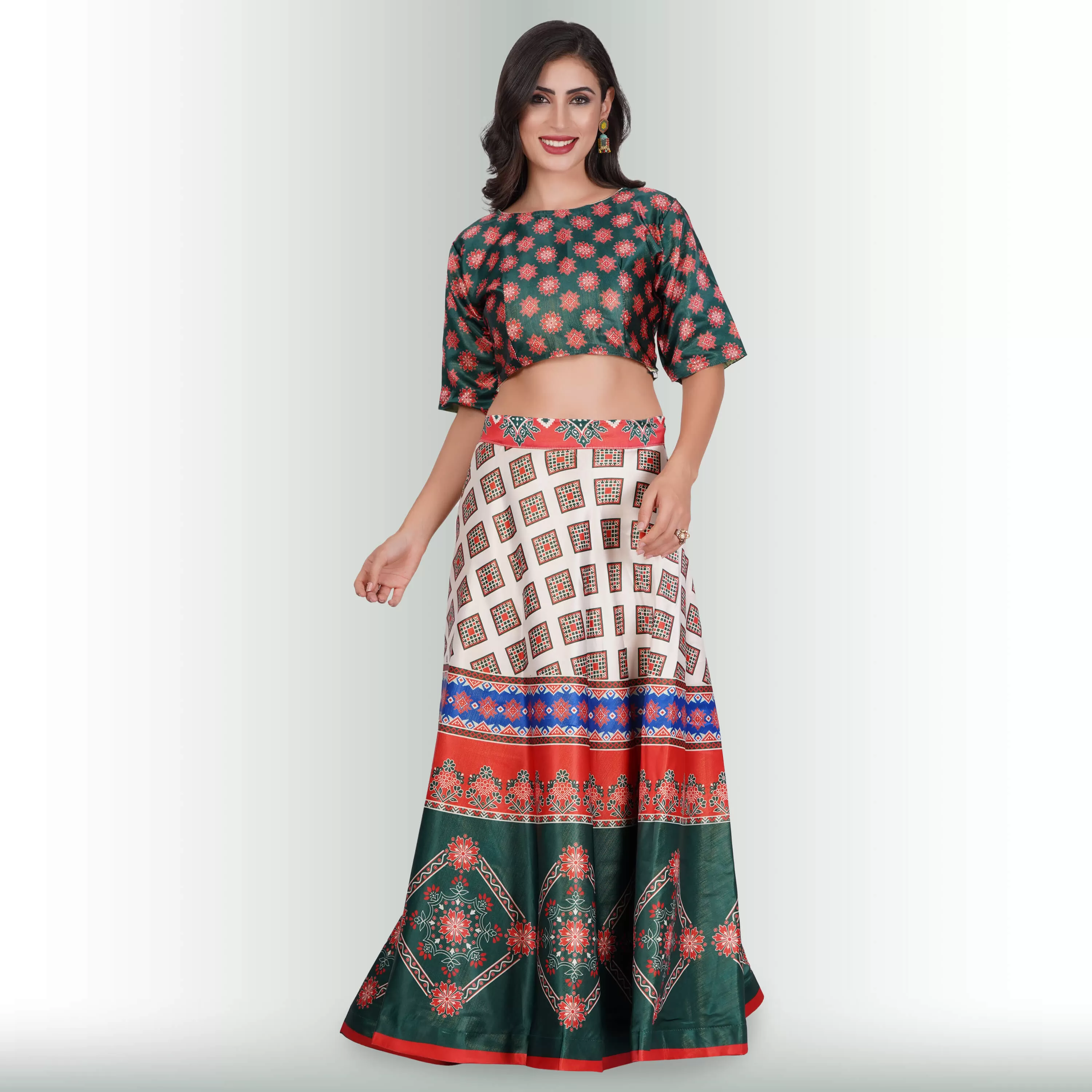 Chania Choli with Geometric Print