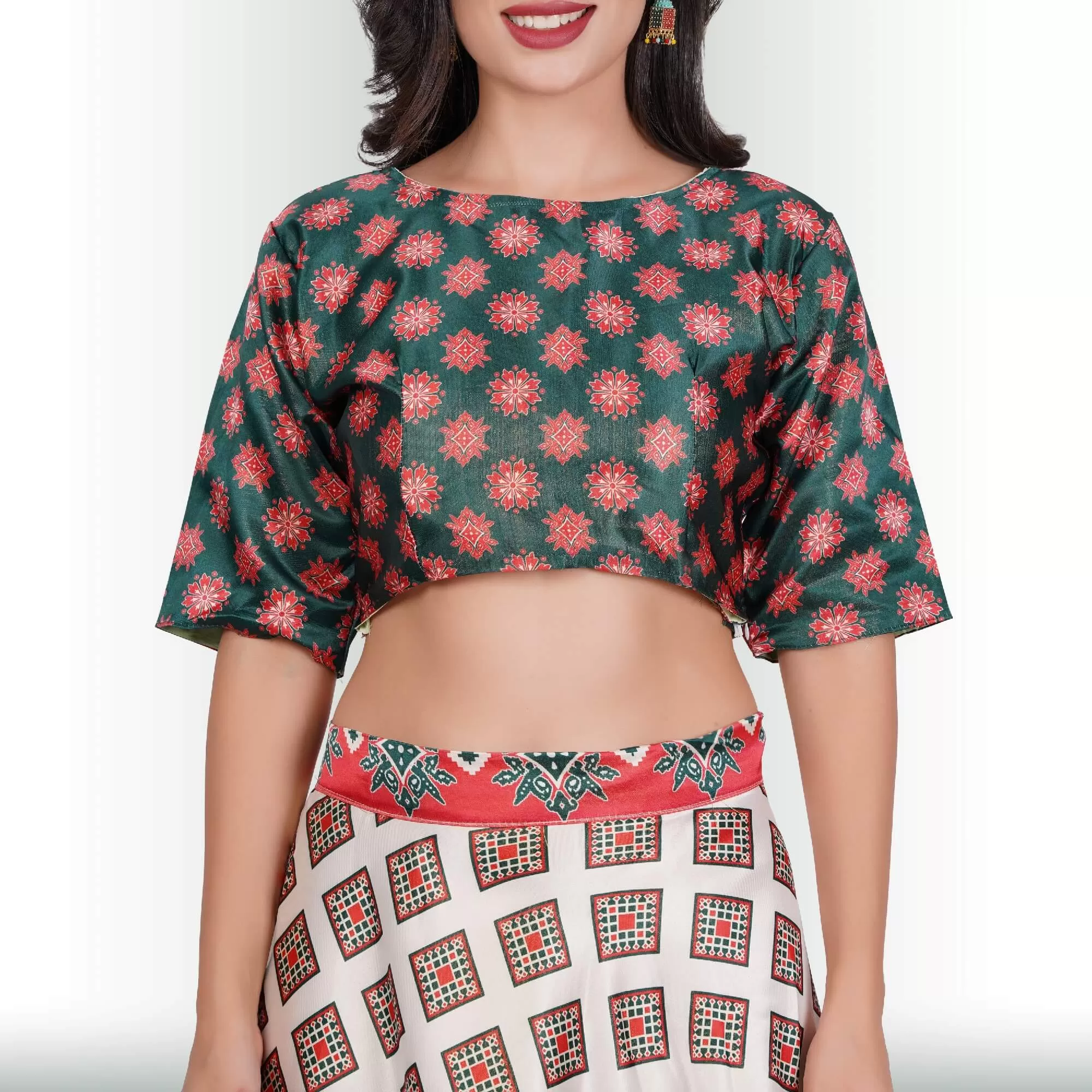 Chania Choli with Geometric Print