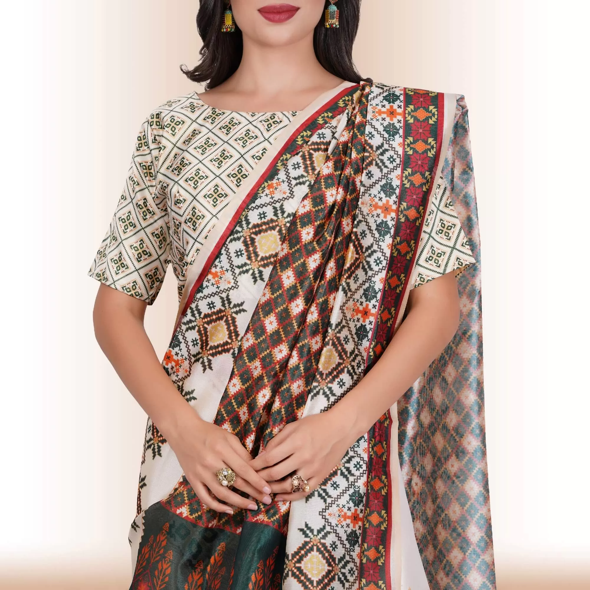 Chania Choli with Geometric Print